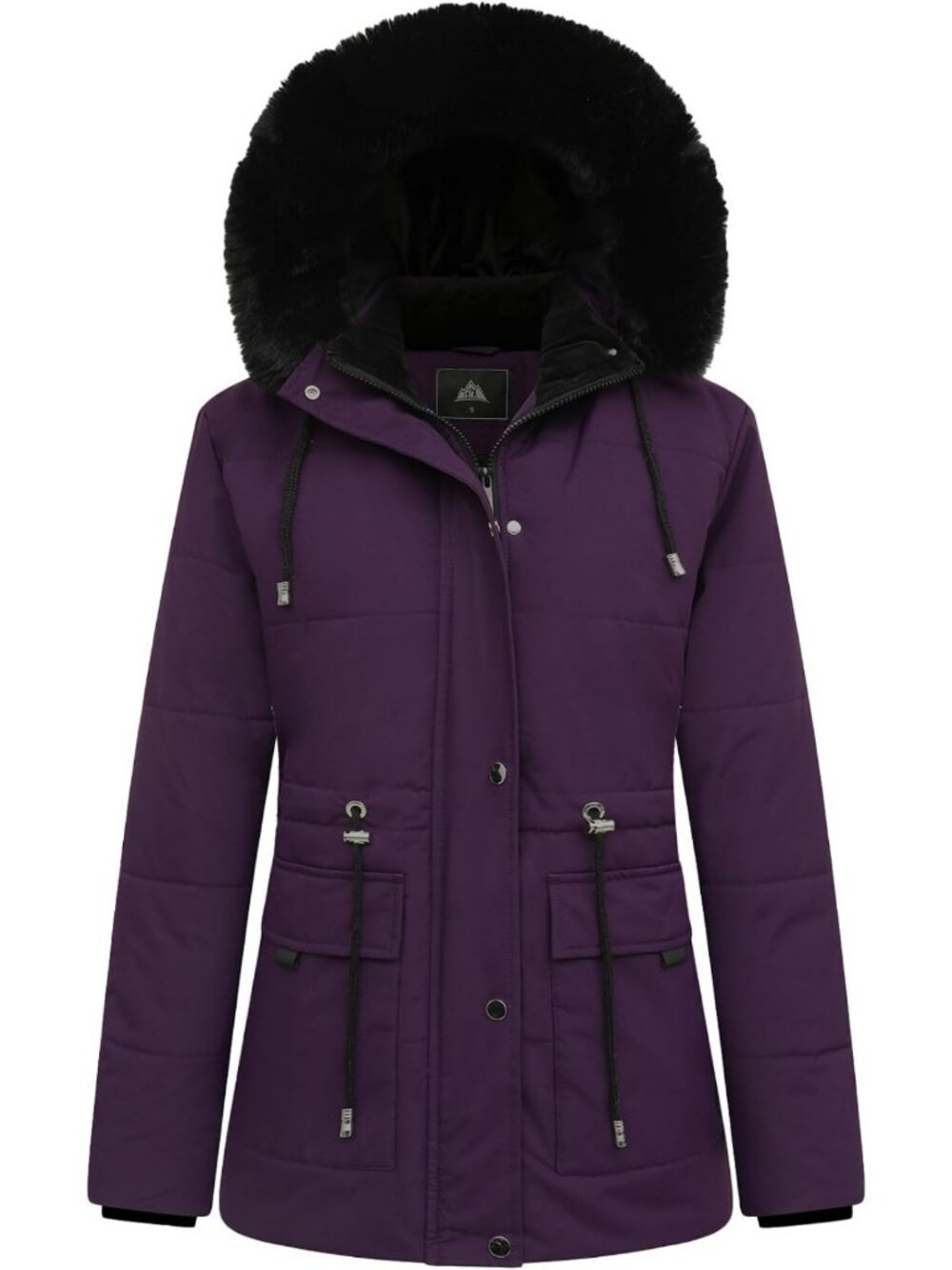 Cozy Women's Winter Puffer Coat, Thick Fleece Lined Down Jacket, Warm Outerwear